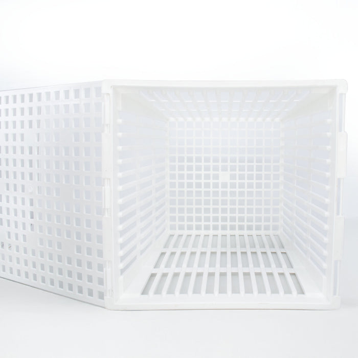 Eisco - Polypropylene Test Tube Basket with Cover, 9x9x9 Inches - Autoclavable, Durable, Non-Corrosive Storage Basket for Laboratory Use