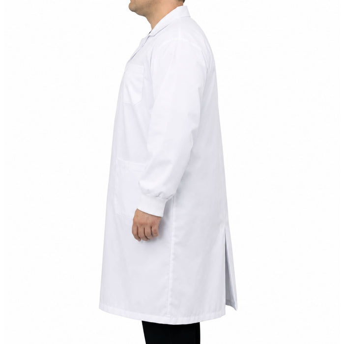 Eisco Adult 2XL Professional Grade Poly-Cotton Lab Coat with Ribbed Cuffs, 10 Pack – Durable Snap Front Laboratory Coat, 3 Pockets, Machine Washable, White