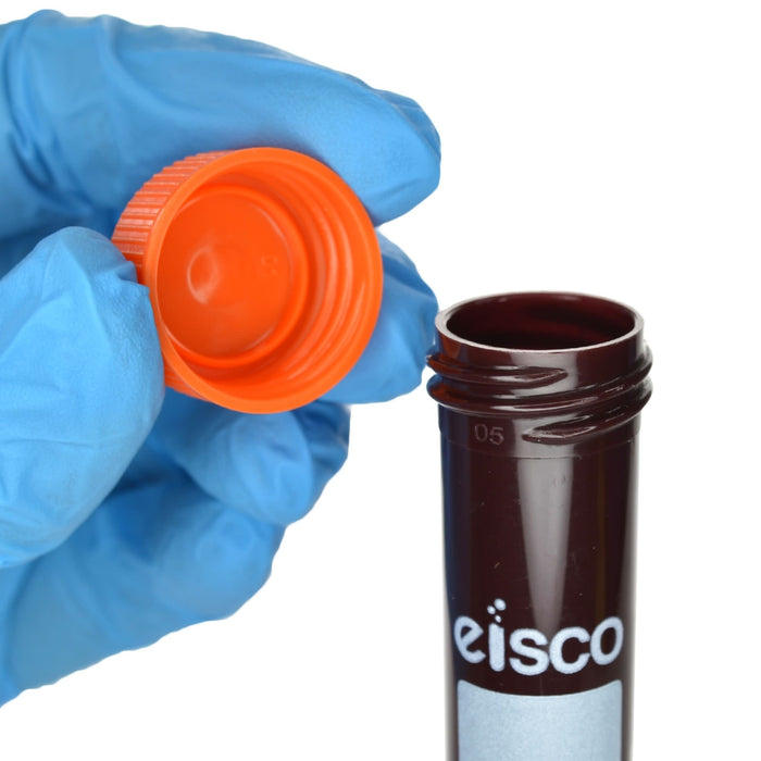 Eisco - Pack of 25, 15mL Non-Sterile Amber Centrifuge Tubes, Polypropylene, Flat Cap, Lab-Grade