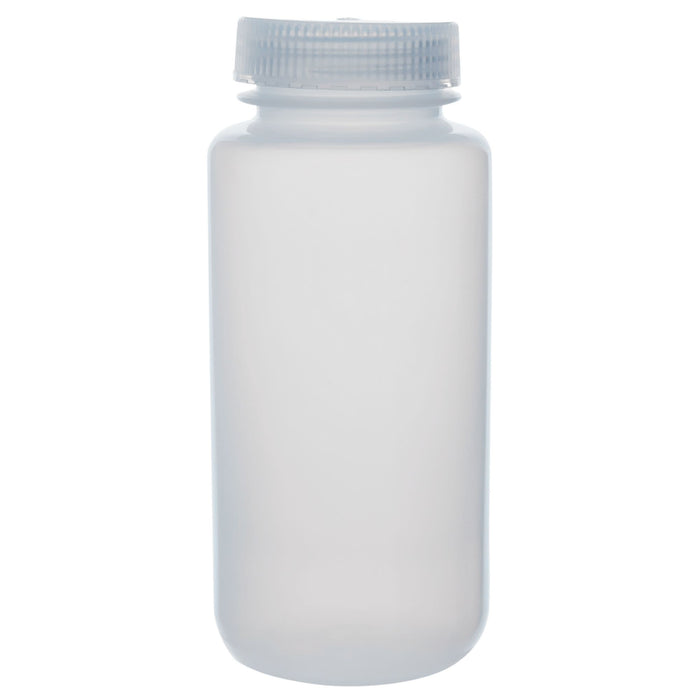 Eisco - 500mL Wide Mouth LDPE Reagent Bottles with Polypropylene Caps, Pack of 12, Non-Sterile, Translucent Laboratory Containers, -100 to 80°C Temperature Range