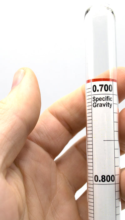 Universal Laboratory Hydrometer in Hard Plastic Case- Measure Specific Gravity Range 0.700 to 2.000 - 0.01 Graduations - Dual Scale For Light and Heavy Liquids