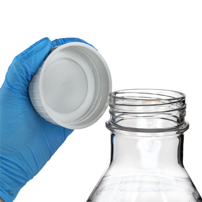 Eisco - Pack of 4, 3L Sterile PETG Erlenmeyer Flasks, Non-Vented, Flat Bottom, Lab-Grade, Gamma Sterilized, USP Class VI, Ideal for Cell Culture, Biopharmaceutical Processing, Chemical Storage