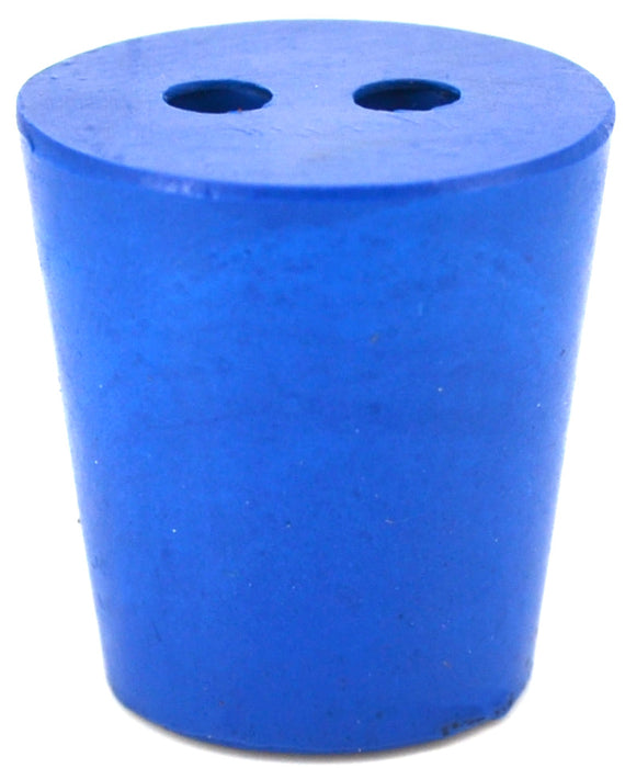 10PK Neoprene Stoppers, 2 Holes - ASTM - Size #3 - 18mm Bottom, 24mm Top, 25mm Length