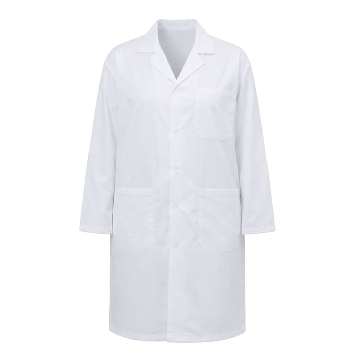 Eisco Adult Medium Professional Grade Poly-Cotton Lab Coat – Durable Snap Front Laboratory Coat, 3 Pockets, Machine Washable, White