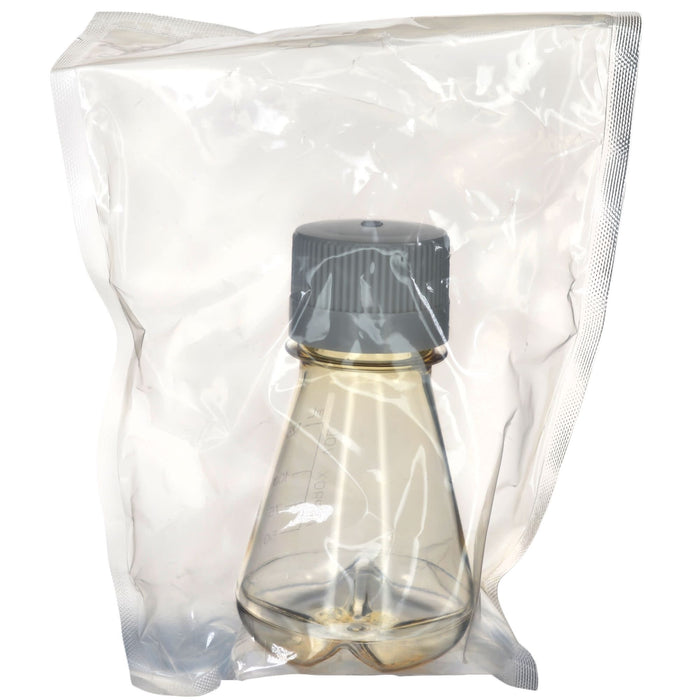 Eisco - Pack of 24, 125mL Sterile Polycarbonate Erlenmeyer Flasks, Non-Vented, Baffled Bottom, Gamma Sterilized, USP Class VI, Lab-Grade, Mixing, Cell Culture, Shaker Compatible
