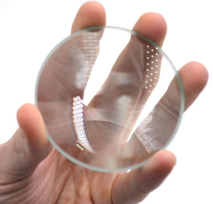 Double Convex Lens, 150mm Focal Length, 3" (75mm) Diameter - Spherical, Optically Worked Glass Lens - Ground Edges, Polished - Great for Physics Classrooms - Eisco Labs