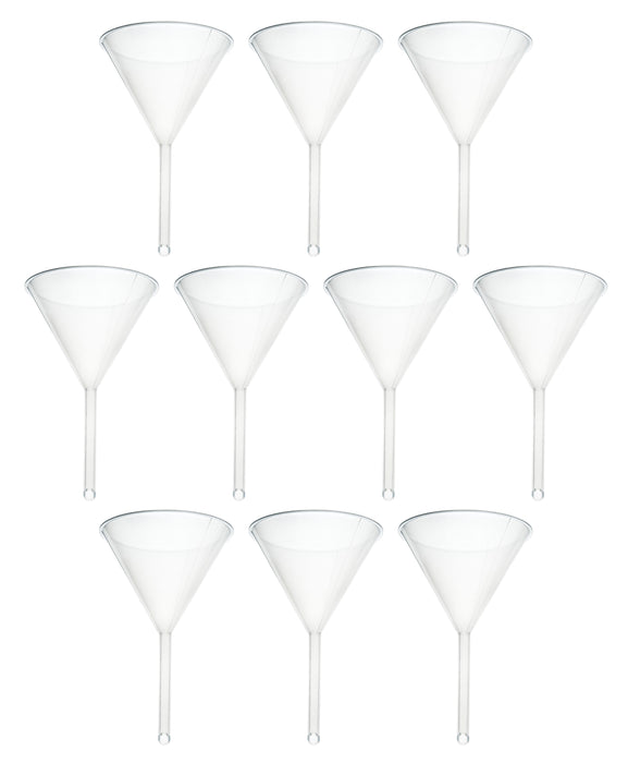 10PK Filter Funnel, 3.6" - Polypropylene Plastic - Chemical Resistant