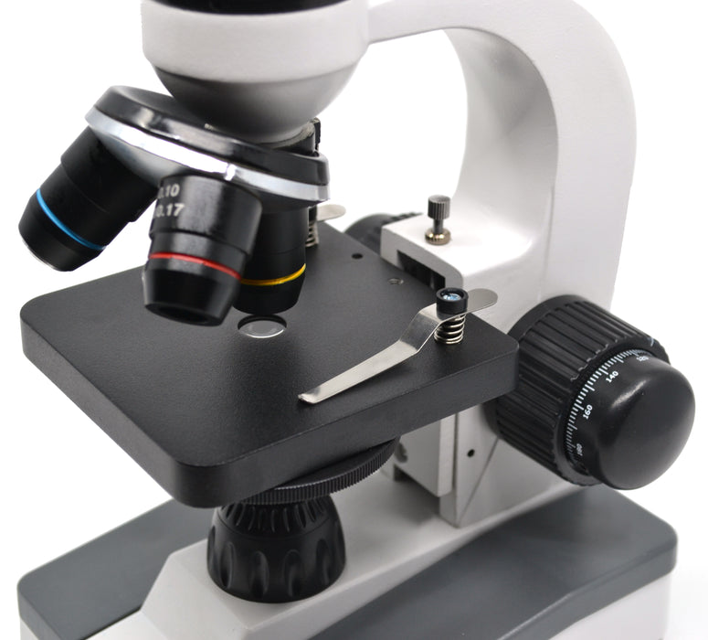 Monocular Microscope, Prime LED 101 - Adjustable LED Illumination - 360 Degree Rotatable Monocular Head - 4X, 10X, 40X Objectives - Eisco Labs