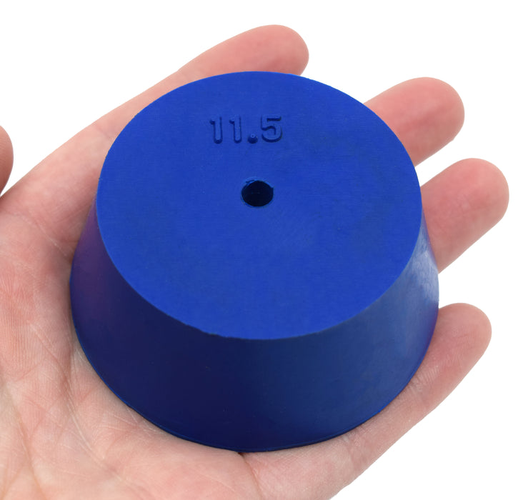 10PK Neoprene Stoppers, 1 Hole - ASTM - Size: #11.5 - 50mm Bottom, 63mm Top, 25mm Length