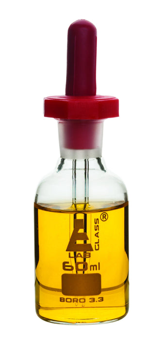 Dropping Bottle, 60ml (2oz) - Eye Dropper Pipette - Borosilicate 3.3 Glass