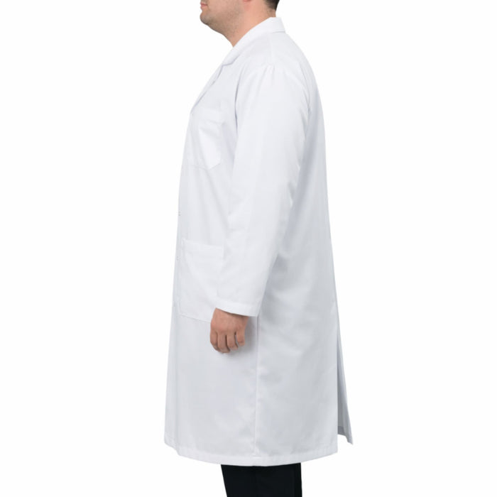 Eisco Adult XL Professional Grade 100% Cotton Lab Coat – Snap Front Laboratory Coat, 3 Pockets, Machine Washable, White