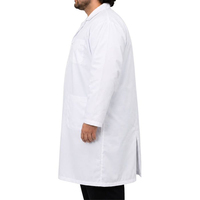 Eisco Adult 2XL Professional Grade Poly-Cotton Lab Coat – Durable Snap Front Laboratory Coat, 3 Pockets, Machine Washable, White