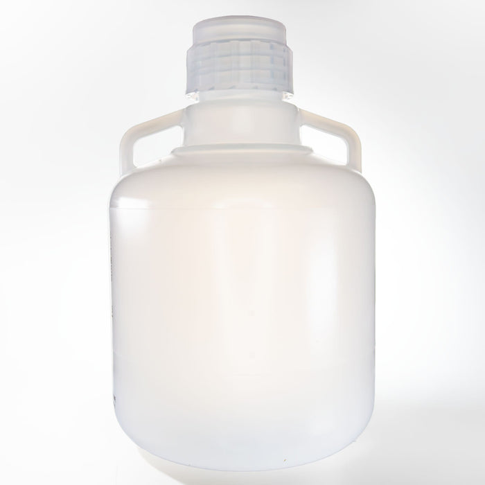 Eisco - 10L Polypropylene Carboy with Silicone-Lined Cap, Autoclavable, Non-Sterile, No Spigot, 0-135°C Temperature Range, FDA Compliant, Leakproof Tested, Ideal for Scientific and Laboratory Use