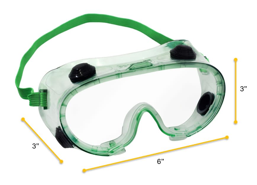 10PK Safety Goggles - Indirect Vent, Anti-Fog - Adjustable Fit