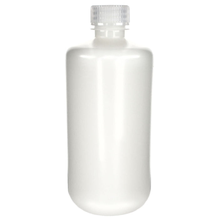 Eisco - Bulk Pack of 125, 500mL Narrow Mouth HDPE Translucent Reagent Bottles with Polypropylene Caps, Non-Sterile, Leak-Proof, Chemical Resistant Laboratory Storage Bottles, -100 to 120°C Temperature Range