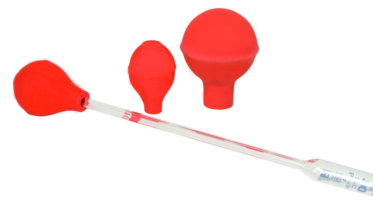 Rubber Bulb, 100ml - Pear Shaped - Heavy Weight Rubber - For use with Pipettes Measuring 0.25" - 0.30" - Eisco Labs