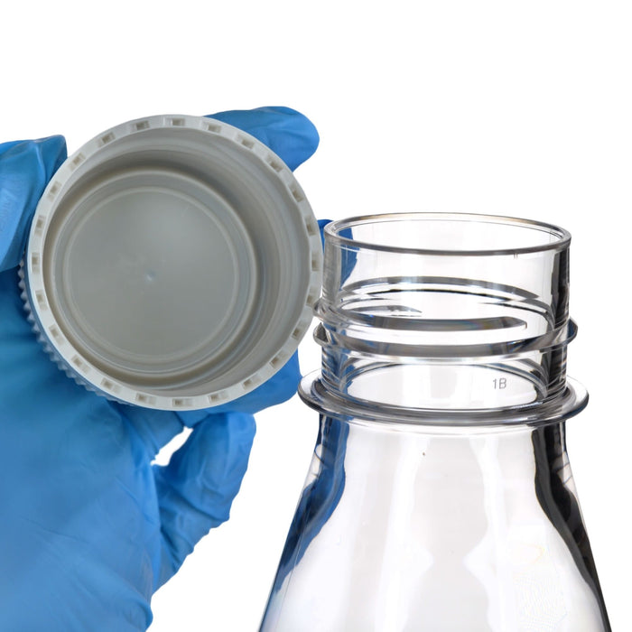 Eisco - Pack of 4, 2L Sterile PETG Erlenmeyer Flasks, Non-Vented, Baffled Bottom, Gamma Sterilized, USP Class VI, Lab-Grade, Chemical Storage, Cell Culture, Mixing