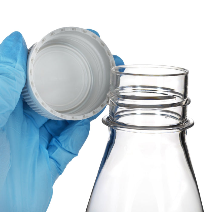 Eisco - Pack of 1, 1L Sterile PETG Erlenmeyer Flask, Non-Vented, Flat Bottom, Lab-Grade, Gamma Sterilized, USP Class VI, Ideal for Cell Culture, Biopharmaceutical Processing, Chemical Storage