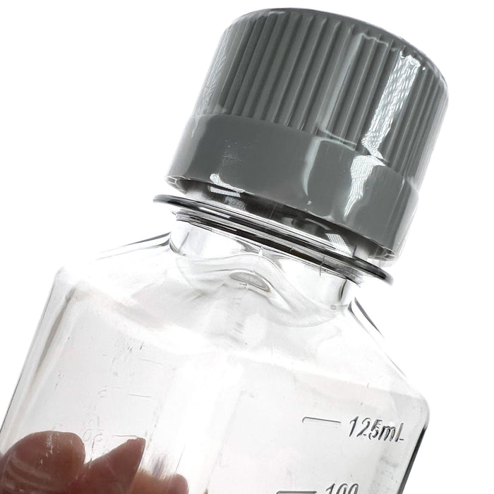 Eisco - Pack of 24, 125mL Sterile PET Media Bottles with HDPE Caps, Leakproof, Tamper-Evident, Lab-Grade, Ideal for Lab Reagents, Buffers & Biopharmaceutical Processing