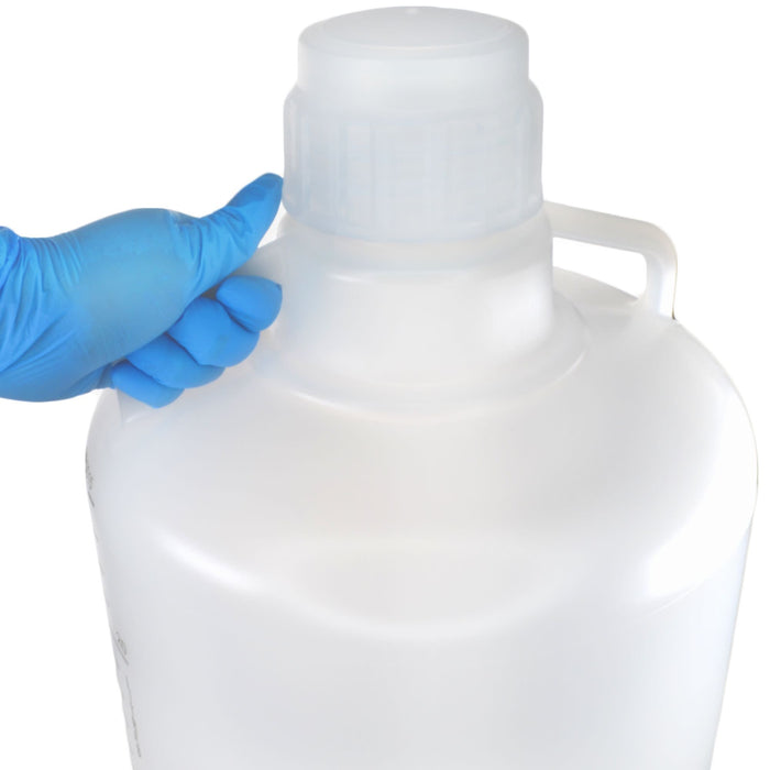 Eisco - 25L Polypropylene Carboy with Silicone-Lined Cap, Autoclavable, Non-Sterile, No Spigot, 0-135°C Temperature Range, FDA Compliant, Leakproof Tested, Ideal for Scientific and Laboratory Use