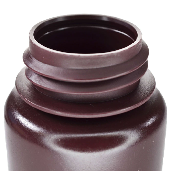 Eisco - Bulk Pack of 500, 125mL Wide Mouth Amber HDPE Reagent Bottles with Polypropylene Caps, Non-Sterile, Leak-Proof, Chemical-Resistant, UV Light Shielding for Labs, -100°C to 120°C