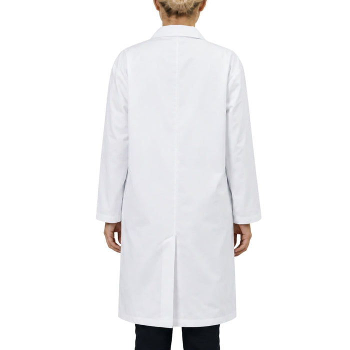 Eisco Adult Small Professional Grade Poly-Cotton Lab Coat – Durable Snap Front Laboratory Coat, 3 Pockets, Machine Washable, White