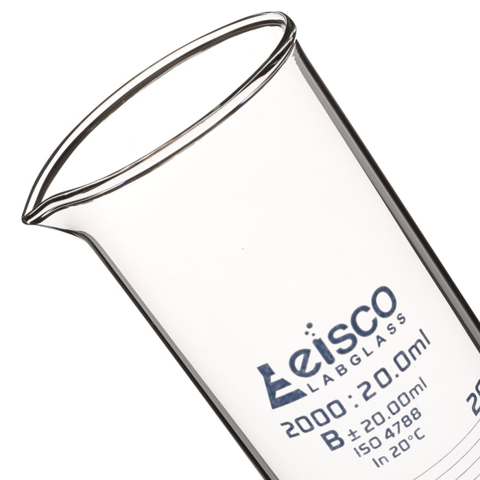 Graduated Cylinder, 2000ml - Class B - Blue Graduations, Hexagonal Base