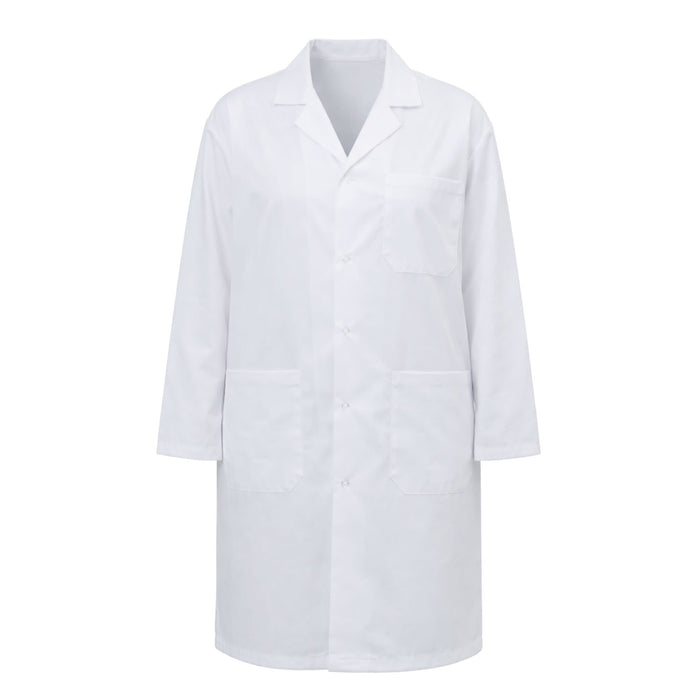 Eisco Adult Large Professional Grade Poly-Cotton Lab Coat – Durable Snap Front Laboratory Coat, 3 Pockets, Machine Washable, White