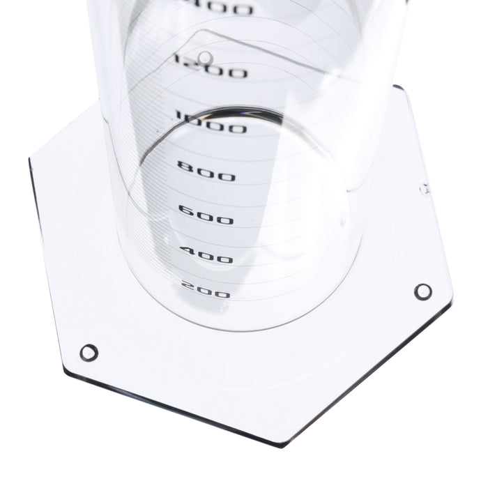 Graduated Cylinder, 2000ml - Class A - Blue Graduations, Hexagonal Base
