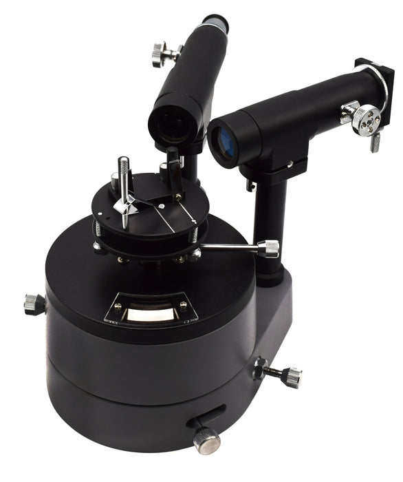 Advanced Spectrometer, Turntable - For Optical Studies and Light Physics - Includes Prism Holder, Grating Holder, Collimator, Telescope, and Wooden Storage Case - Eisco Labs