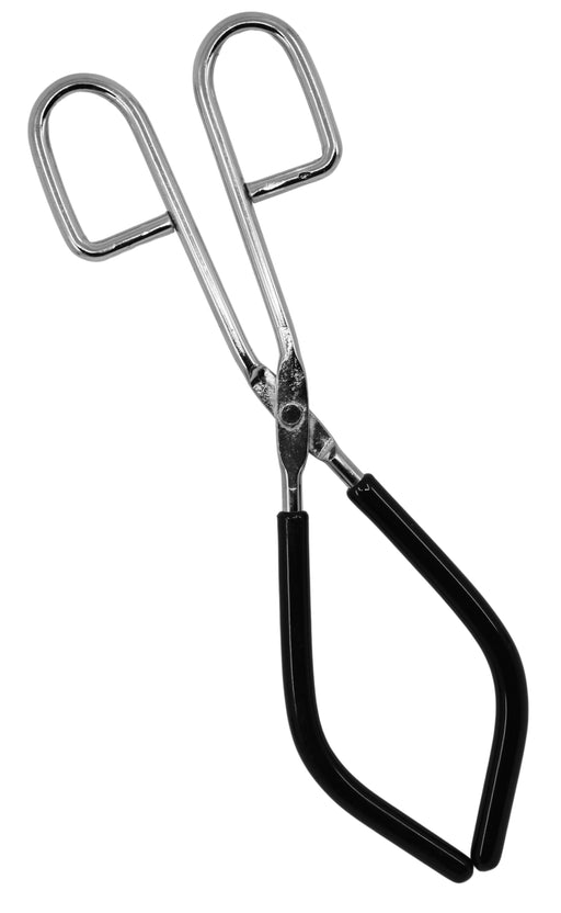 Beaker Tongs, 9.75" Long - Rubber Coated Jaws - Nickel Plated Steel - Holds Items with Diameters of 2.25" to 6"