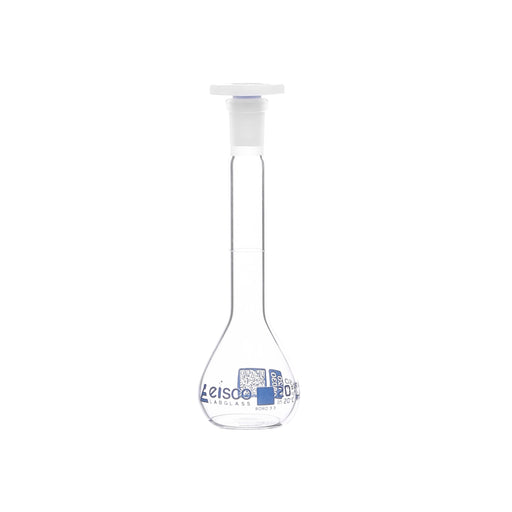 Volumetric Flask, 20mL - Class A - Borosilicate Glass, Polyethylene Stopper, 10/19 Socket - QR Code Marking for Calibration Certificate