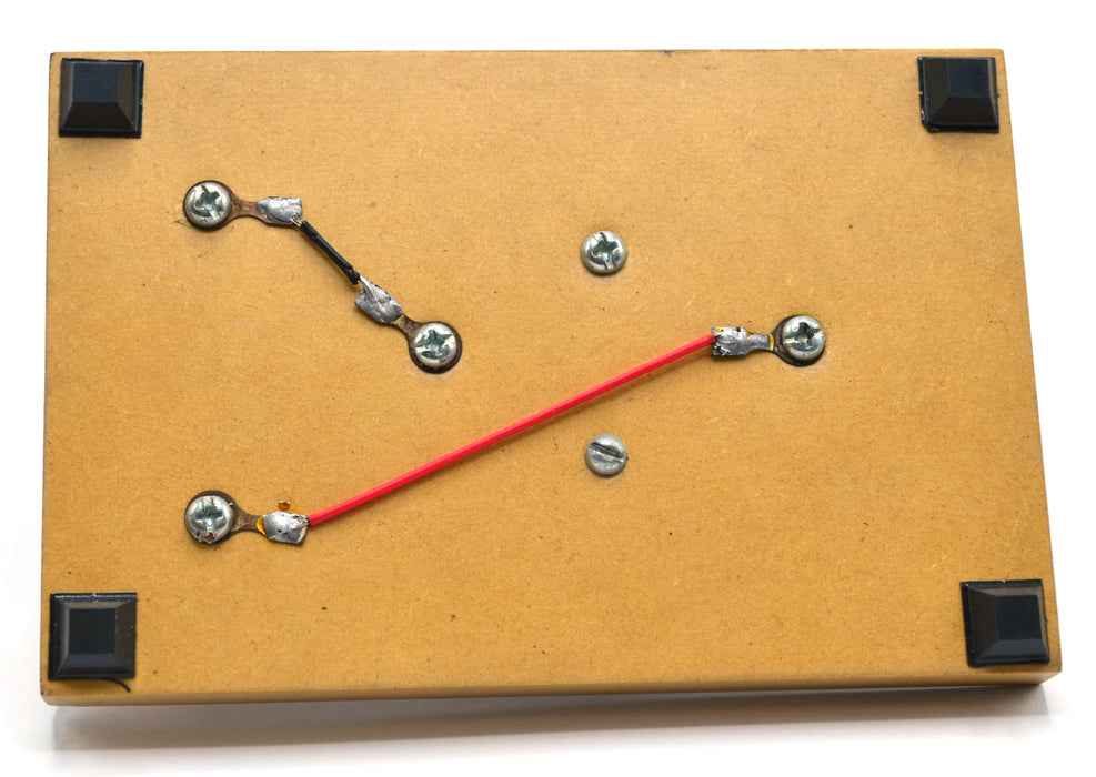 Morse Code Key Mounted on Wooden Base with 4mm Wire Terminals - Eisco Labs