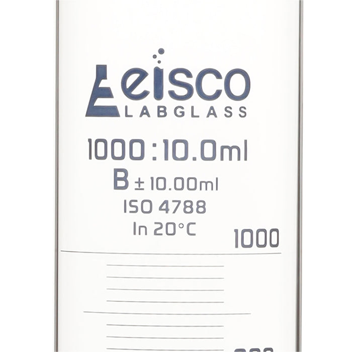 Graduated Cylinder, 1000ml - Class B - Blue Graduations, Round Base