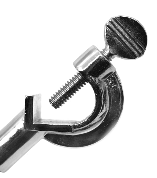 2 Prong Double Adjustable Universal Clamp, Integral Boss Head, Non-Slip Vinyl Coated Rubber Jaws, 7.5"-8" Adjustable Length - Eisco Labs