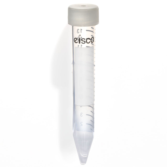 Eisco - Pack of 25, 15mL Non-Sterile Centrifuge Tubes, Polypropylene, Flat Cap, Lab-Grade, Heavy Metal-Free