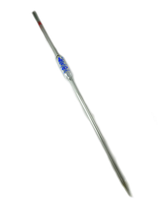 Bulb Form Pipette, 10ml - Class B, Tolerance ±0.040 - Blue Graduations - Color Code, Red - Borosilicate Glass - Eisco Labs