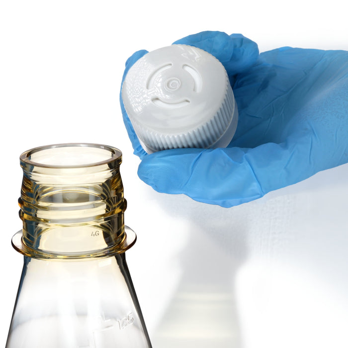 Eisco - Pack of 1, 125mL Sterile Polycarbonate Erlenmeyer Flask, Vented, Flat Bottom, Gamma Sterilized, USP Class VI, Lab-Grade, Chemical Storage, Cell Culture, Mixing