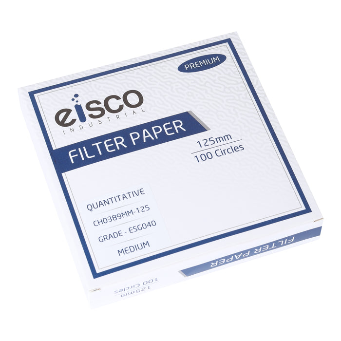 Premium Quantitative Filter Paper, 125mm, Ashless, Grade ESG040, Pack of 100