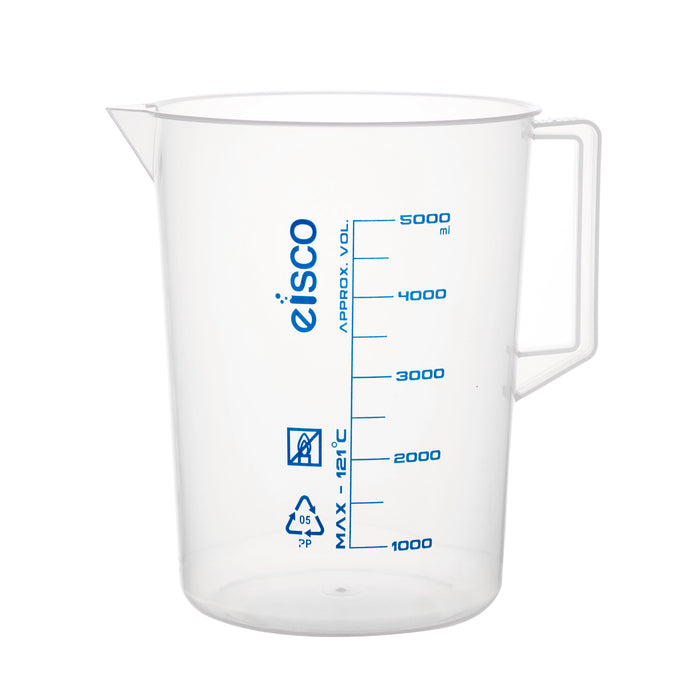 Measuring Jug, 5000mL - Polypropylene, Screen Printed Graduations - With Handle & Spout