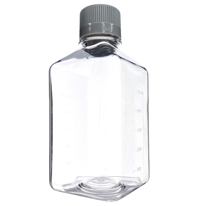 Eisco - Pack of 24, 500mL Sterile PET Media Bottles with HDPE Caps, Leakproof, Tamper-Evident, Lab-Grade, Ideal for Lab Reagents, Buffers & Biopharmaceutical Processing