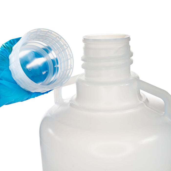 Eisco - 10L Polypropylene Carboy with Silicone-Lined Cap, Autoclavable, Non-Sterile, No Spigot, 0-135°C Temperature Range, FDA Compliant, Leakproof Tested, Ideal for Scientific and Laboratory Use