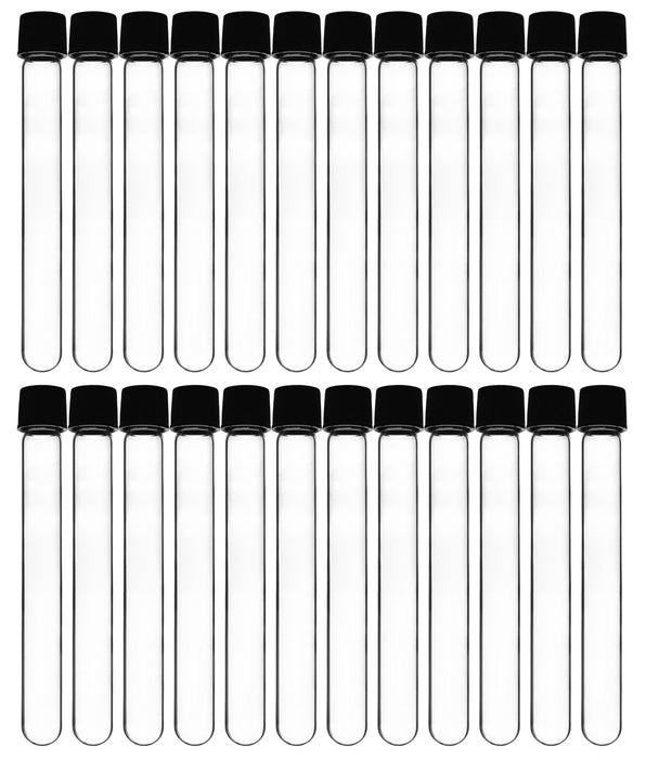 Culture Tube with Screw Cap, 15mL, 24/PK - 16x125mm - Round Bottom - Borosilicate Glass