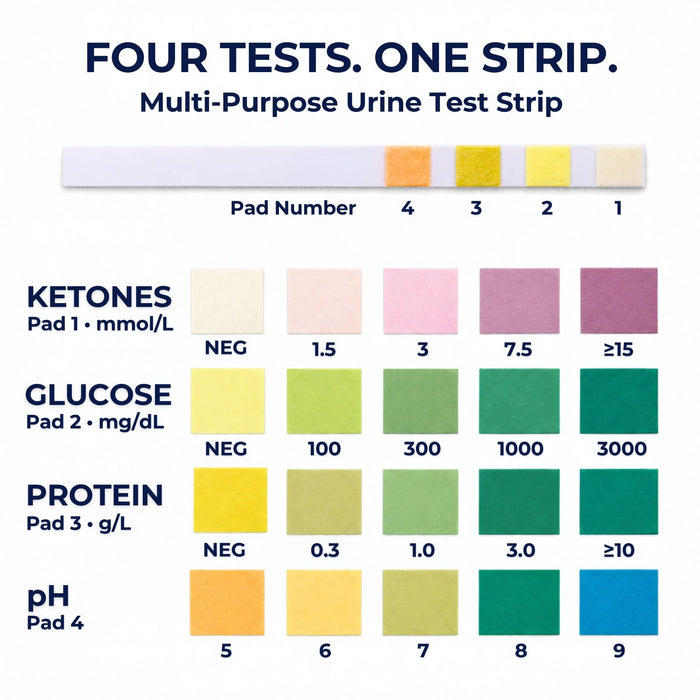Eisco Multi-Purpose Urine Test Strips for Educational Analysis