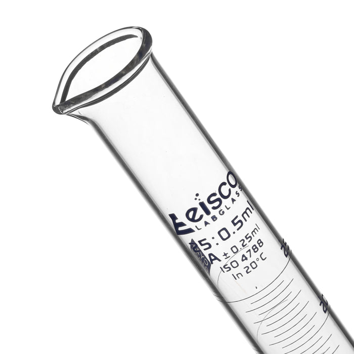 Graduated Cylinder, 25ml - Class A - Blue Graduations, Hexagonal Base