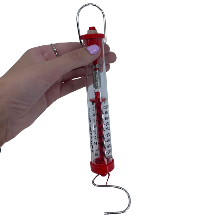Eisco Labs - Acrylic Tubular Spring Scale (Dynamometer) 20N/2kg Capaci