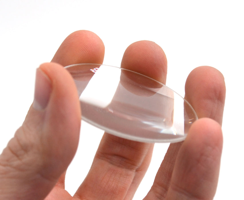 Round Double Convex Optical Glass Lens - 2" (50mm) Diameter - 250mm Focal Length - 3.5mm Thick Approx. - Eisco Labs