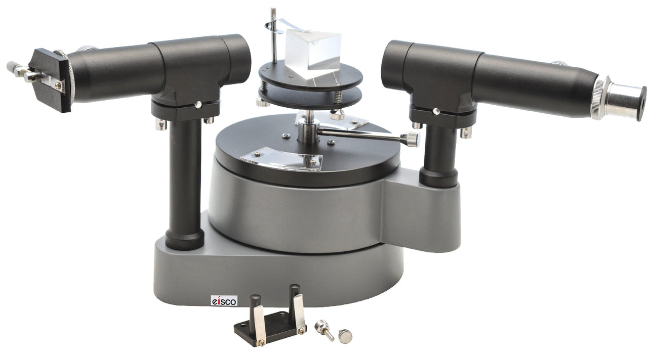 Advanced Spectrometer, Turntable - For Optical Studies and Light Physics - Includes Prism Holder, Grating Holder, Collimator, Telescope, and Wooden Storage Case - Eisco Labs