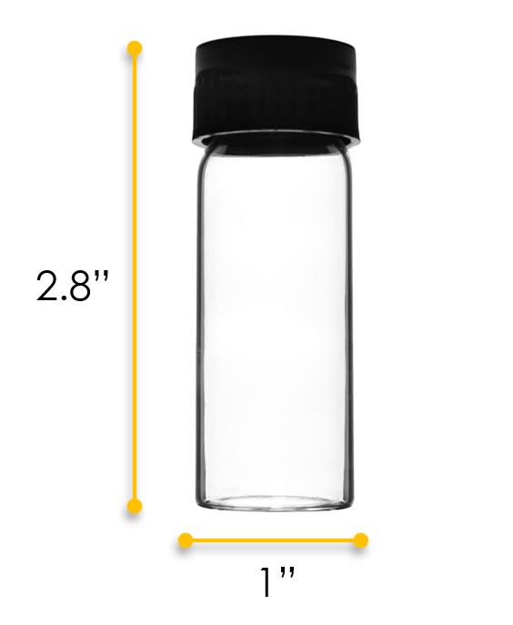Culture Tube with Screw Cap, 20mL, 24/PK - 25x72mm - Flat Bottom - Borosilicate Glass