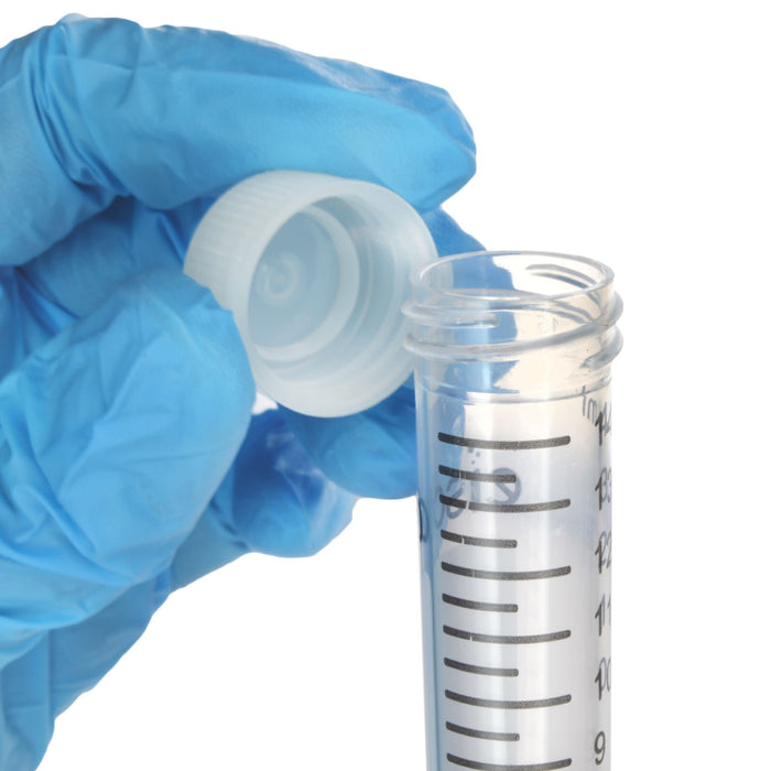 Eisco - Pack of 25, 15mL Non-Sterile Centrifuge Tubes, Polypropylene, Flat Cap, Lab-Grade, Heavy Metal-Free